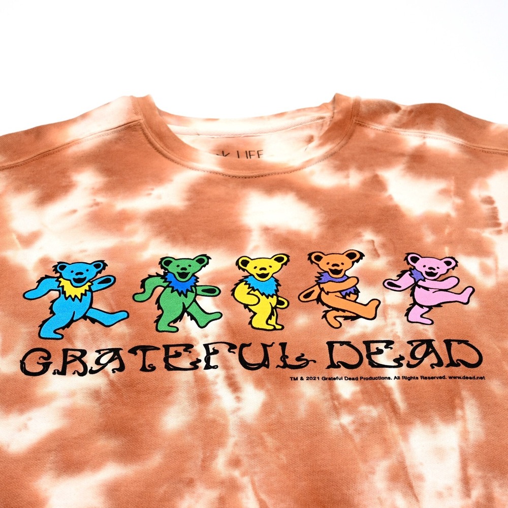 Grateful Dead Sweatshirt Womens Medium Tie Dye Dancing Bears Hippie Bohemian EUC